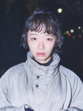 ショートパーマ/黒髪パーマ/オン眉/ミニボブパーマ/西春