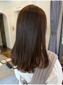 ブリーチなしカラー◎ロング春カラーブラウン艶髪韓国風