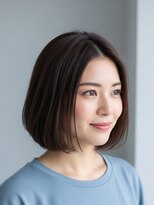 フープ 川越(hoop)&nbsp;結べるワンレンボブ/川越/ボブ/ハイライト/白髪ぼかし/白髪染め