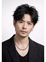 バーバーショップテト(barber shop tete)&nbsp;緩めスパイラルパーマシャドウパーマショートスタイル