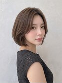 夏カラーブリーチなしフレンチバング/ショートボブベージュp志木