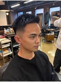 ツーブロックショートカルマヘアスリックバックジェットフェード