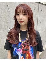 オーセンヘア(AUTHEN.HAIR) (mutsumi.)チェリーレッド*シースルーバング