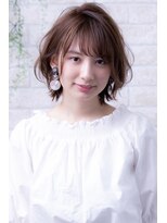 ヘアーアートシフォン 川口東口店(hair art chiffon)&nbsp;柔らかピンクベージュ、ラズベリー、コーラルピンクのセミディ