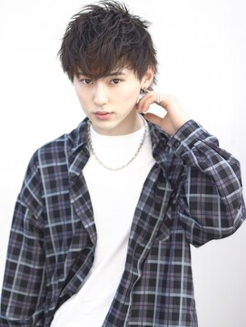 アンルポン(un.le.pont) ソフトウルフショートレイヤーソフトツーブロックグレージュ