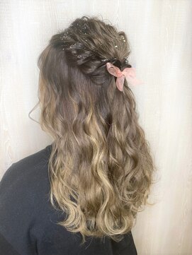 バブルス 本川越店(BUBBLES) ハーフアップアレンジ×オーロララメ☆２