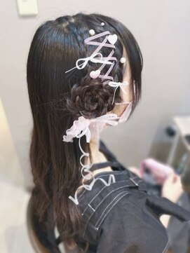 ヘアセットサロン ミント(Hair set salon MINT) レースアップ×お花ハーフアップ