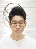 爽やかツーブロックかきあげアップパングリバースショート