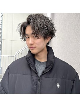 エストアール フクオカ 福岡博多店(est-r. Fukuoka) 波巻きパーマ/ハイライト/センターパート