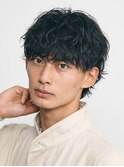 シャドウパーマスパイラルパーマツーブロックメンズパーマ束感
