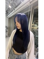 エイト 神戸三宮店(EIGHT)&nbsp;彩度高めネイビーカラー！色落ちがめっちゃ可愛いです！