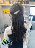 【ヘアセット】 上品パールアクセで華やかゆるふわハーフアップ