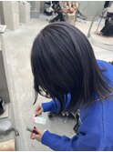 透明感暗髪カラー