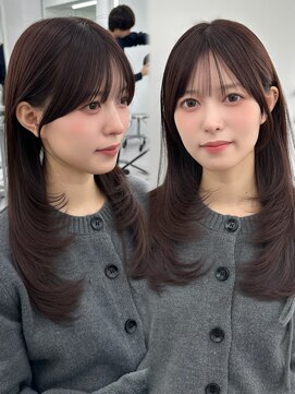 アマトウキョウ アユンチェ(AMA TOKYO×AYUNCHE) 前髪顔まわり韓国ヘアレイヤーカットサイドバンク2wayバンク韓国