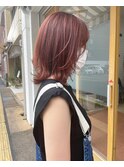 レイヤーボブ×オレンジブラウン