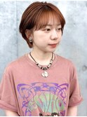ピンクオレンジ可愛いショートヘア耳掛けショートくびれショート