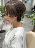 ハンサムショート海外レイヤーヘッドスパ白髪ぼかし30代40代小顔