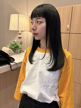 ワイドバング×ブルーブラック