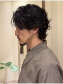 メンズミディアム サーフカールニュアンスパーマ メンズヘア銀座