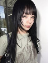 シキ 渋谷(siki)&nbsp;暗髪/透明感カラー/ハーフアップアレンジ/ブルーブラック