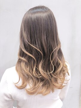 アイティーバイアルバム 八王子店(IT by ALBUM) ベージュグラデーション_かきあげロングマロンベージュ_ba322293