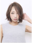 ボブ/マロンベージュ/Aラインボブ/かきあげ/北千住