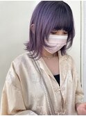 ミディボブ×ラベンダー グラデーション