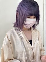ジーナ 福岡天神(Zina) ミディボブ×ラベンダー グラデーション