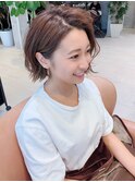 耳掛けショートボブ/エアリーカール/大人愛され20代30代40代50代