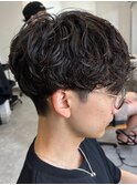 波巻きパーマメンズパーマメンズヘアツーブロックツイストパーマ