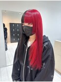 ハーフカラー/ツートーンカラーレッドブラック/ハイトーンカラー