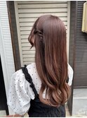 ピンクブラウン×ハーフツイン