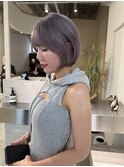 パープルカラーラベンダーカラーボブヘアショートボブ