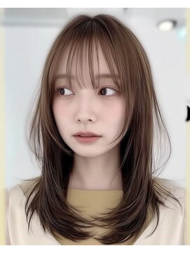 オンク 新宿(onk) 黒髪/グレーベージュ/レイヤーロング/前髪パーマ[新宿駅]