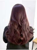 ロング顔周りレイヤー韓国ヘアココアベージュ_ba570961
