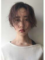 ハニーマスタード(HONEY MUSTARD)&nbsp;ピンクボルドーのニュアンスショート