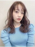ミディアムウェーブ×ラベンダーグレージュ