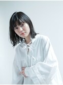 【紺野紘三】清楚ロブグレージュミディアムウルフ　10代20代30代