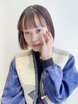 アルバム 銀座(ALBUM GINZA) インナーボブ_カーキグレージュマッシュショート_78511