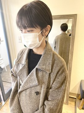 メルト 吉祥寺(melt) 大人可愛い小顔前下がり丸みショート 20代30代 ベージュカラー