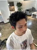 スパイキーショートツイストスパイラルパーマ波巻きスパイラル