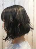 ゆるふわパーマ×前下がりボブ
