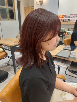 ラボヌールヘアーグレース 門前仲町店(La Bonheur hair grace) 【レッドブラウン/ミディアムレイヤー】