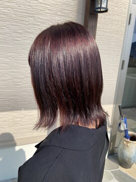 ヴォーグ美容室 橘店 ブリーチなしピンクバイオレットカラー