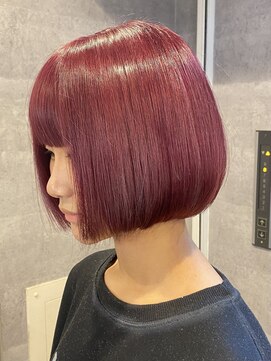 キャラ シャローネ 池袋(Chara Chalone) カシスブラウンのミニボブスタイル/プチ姫カット【岸雄一】