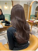 メルティカラーフェミニンロング似合わせカット韓国ブリーチなし