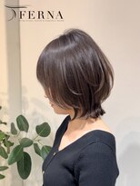 フェルナ(FERNA) 【大人可愛いくびれボブ×オリーブグレージュ】