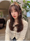 レイヤーカット/顔まわりカット/おくれ毛カット/韓国ヘア