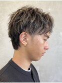 調布メンズパーマセンターパートツイストスパイラルパーマカット