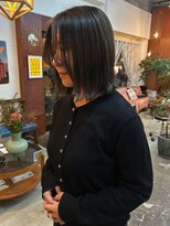 チャプター 問屋町(chapter) ケアカラーブリーチなしオリーブグレージュレイヤーボブ髪質改善